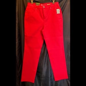 Style and Company Red Straight Legged Jeans